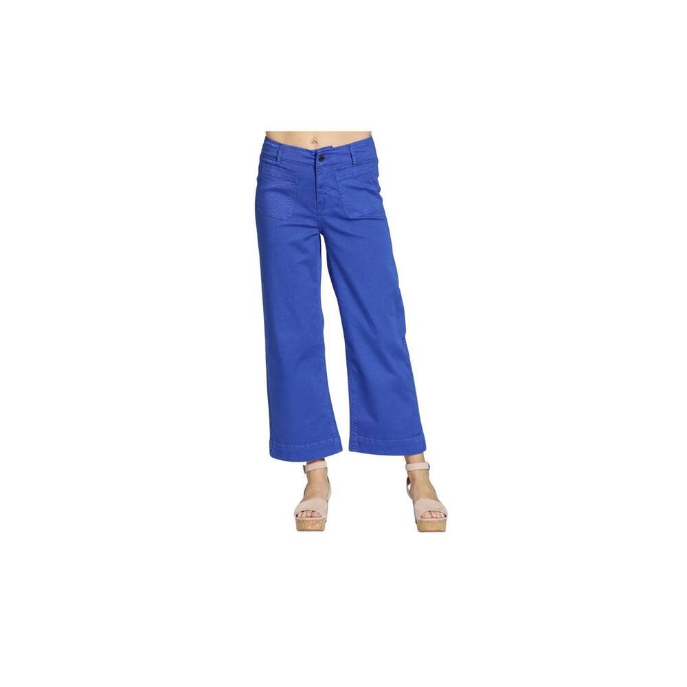 NEW APNY cropped wide leg pant with patch pockets in dazzling blue